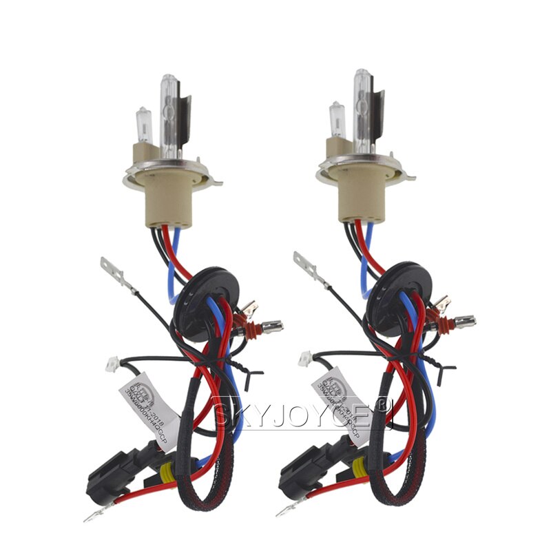 SKYJOYCE 12V 55W H4-2 HID Headlight Bulb With Halogen Lamp 35W H4H H4L Ceramics Metal Base Xenon Bulbs 4300K 6000K Car Lights