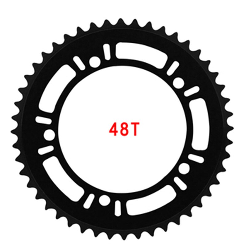 Fixed Gear Bicycle Chainring Single Speed Bike 130 BCD Chain Wheel Fixie 44T 46T 48T 1/2X1/8&quot; Crankset Plate BIke Spare Parts: 48T BK