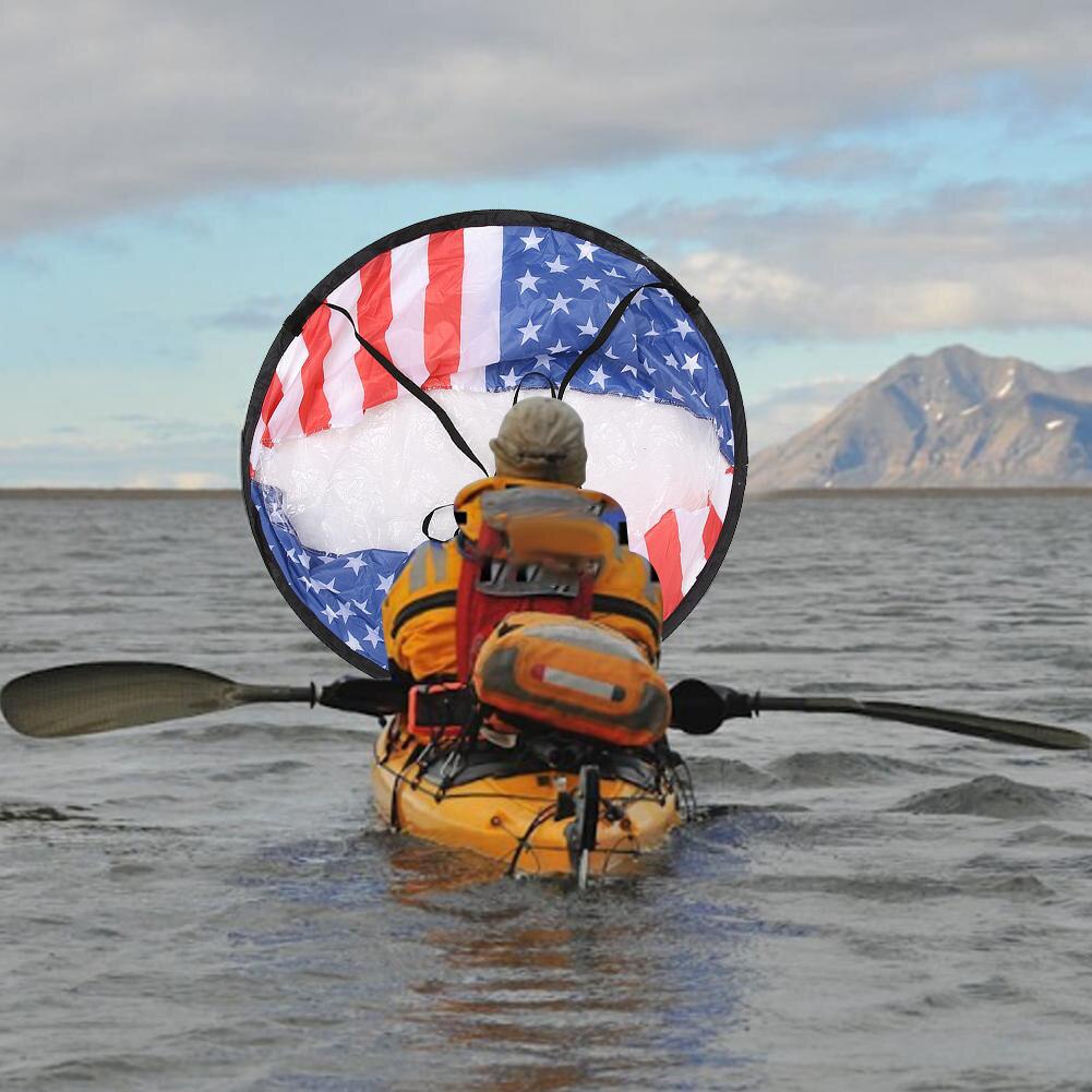 US Flag Foldable Transparent Window Wind Sail for Kayak Canoe Inflatable Boat