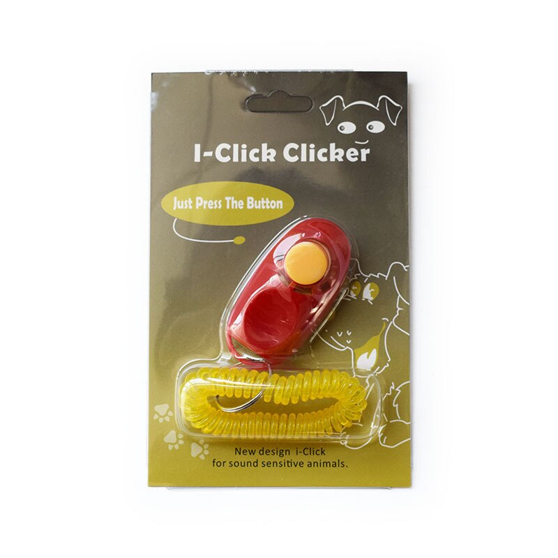 1PC Portable Pet Clicker Whistle Training Guide Wrist Band Delicate Pets Dog Cat Button Trainer Pet Dog Supplies: red
