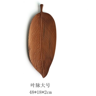 Japanese hand made solid wood tray black walnut whole wood fruit tray log carving leaf shaped wood tea tray