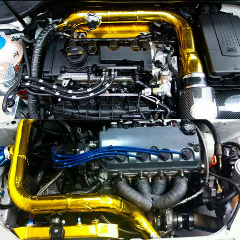 Reflective Aluminum Foil Tape Heat Shield Wrap W/6*Strap Ties 15 feet x 2 inches