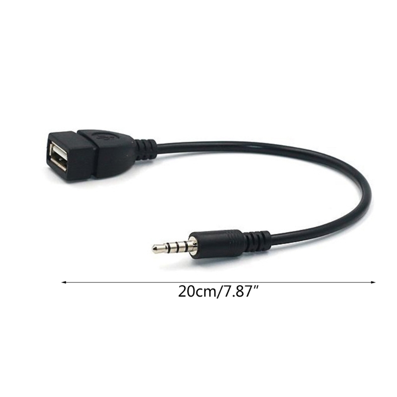 31bc verbeterde aux naar usb adapters voor autoradio's met mannelijke stekkers, jack-aansluiting naar usb-kabel (vrouwelijk) voor converters, u-disc aux-kabel