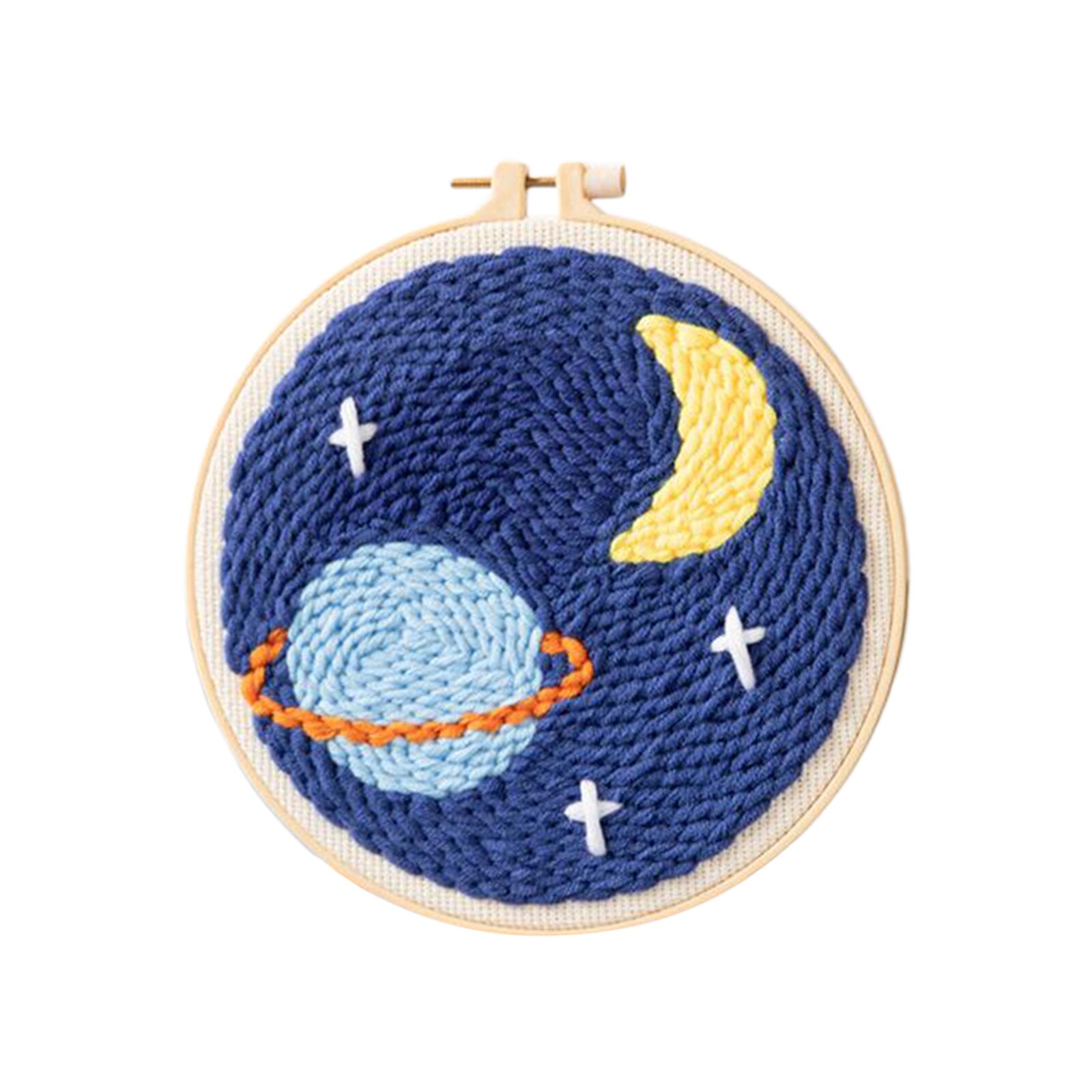 DIY Landscape Latch Hook Kits for Kids Beginner, Rug Hooking Crafts Knitting Embroidery Kit Punch Needle Starter Kit with Yarn: F