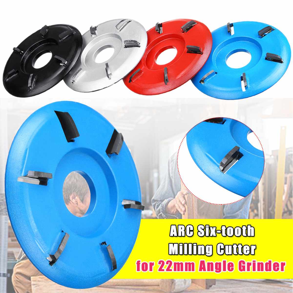 90 Mm Power Houtsnijwerk Disc Voor 22 Mm Hoek Grinder Tool Frees Thee Lade Blade Zes-Tand houtbewerking Turbo Disc Grinder