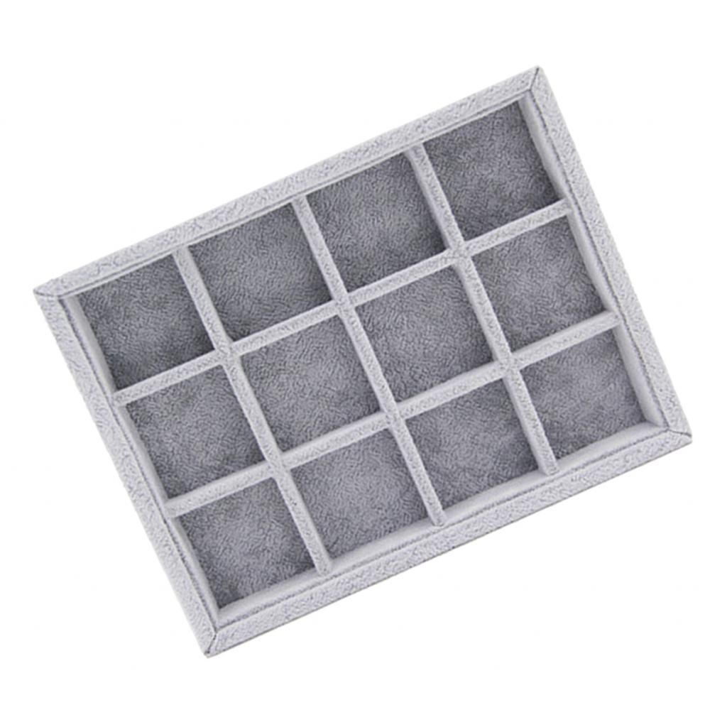 Ring Earrings Bracelet Cufflinks Jewelry Organizer Tray Drawer Insert Display Stand Holder Rack Storage Showcase: 24 Grid