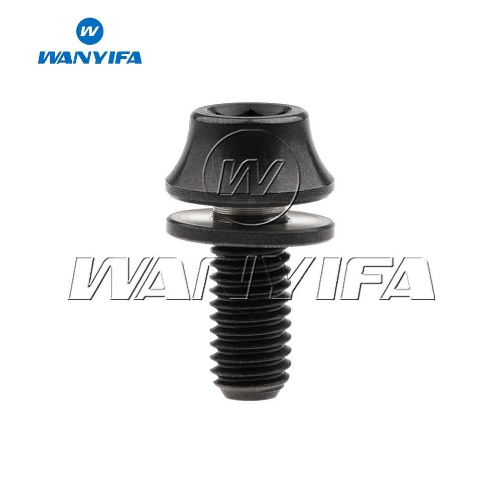 M5x12mm Wanyifa Titanium Ti Bolt with Washers for Bicycle Water Bottle Cage Hex Bolts: M5x12mm Black