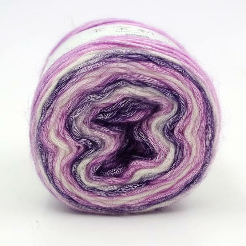 280m Cake Yarn DIY Woven Cotton Long Segment Dye Rendering Gradient Rainbow Crochet Thread 100g Handmade Stuff: 60