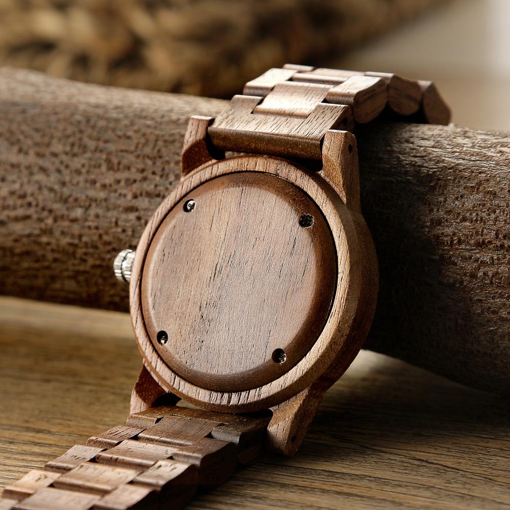 LeeEv Hout Horloge voor Mannen Vintage Houten Quartz Horloge voor Man Geen Logo