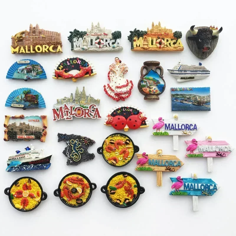 Imanes de nevera Mallorca de España, Castillo de Majorca Palma, Cuenca Ronda, decoración conmemorativa del turismo, manualidades, pegatina magnética para refrigerador,