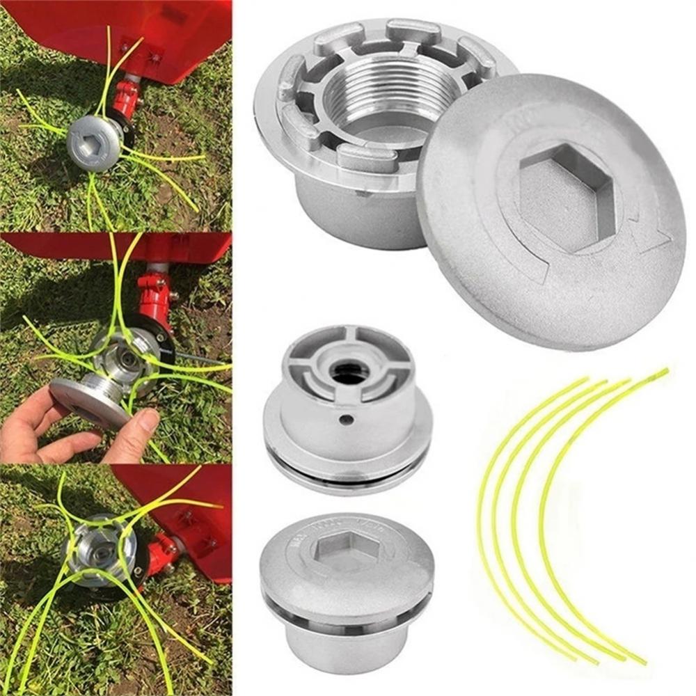 Universele Aluminium Trimmer Hoofd Met Vier String Set Tuin Gras Bosmaaier Accessoires Duurzaam Strimmer Hoofd Voor Grasmaaier