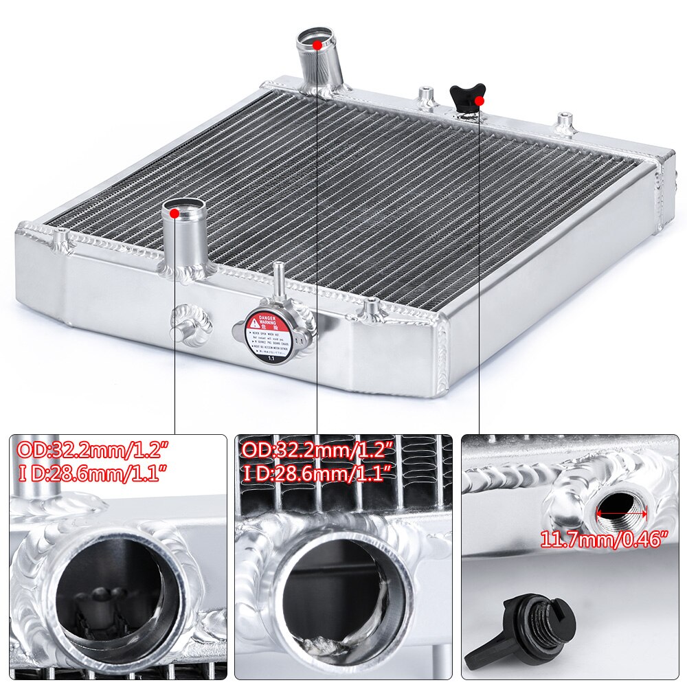 Lzone  - 3 rad 52mm full aluminiumkylare för honda civic  b18c/b16a mt 32mm in/out jr -sx104