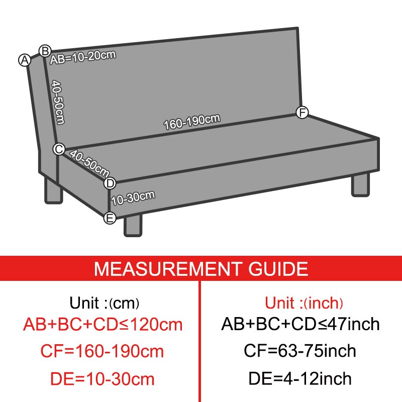 Längd 160-190cm bäddsoffa överdrag utan armstöd fällbart överdrag stretch överdrag billiga sofföverdrag elastiskt spandex överdrag