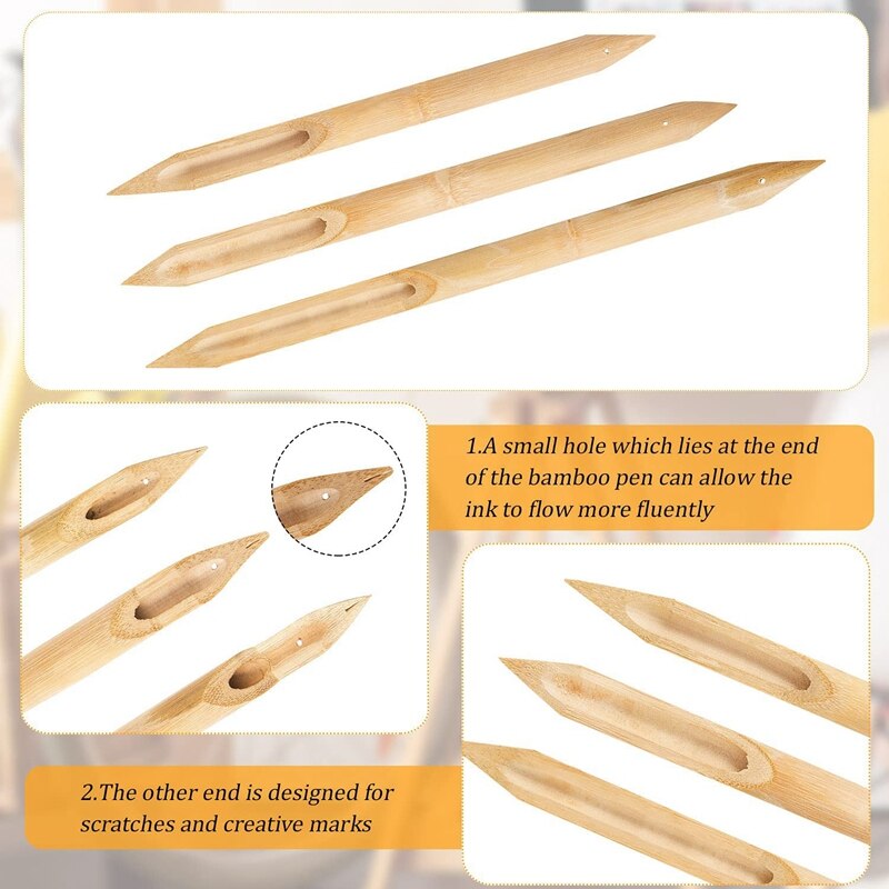 6Pc Dubbele Hoofd Harde Bamboe Pennen Polymeer Klei Gereedschap Aardewerk Keramische Vormgeving Gereedschap Voor Diy Klei Sculptuur Carving Levert
