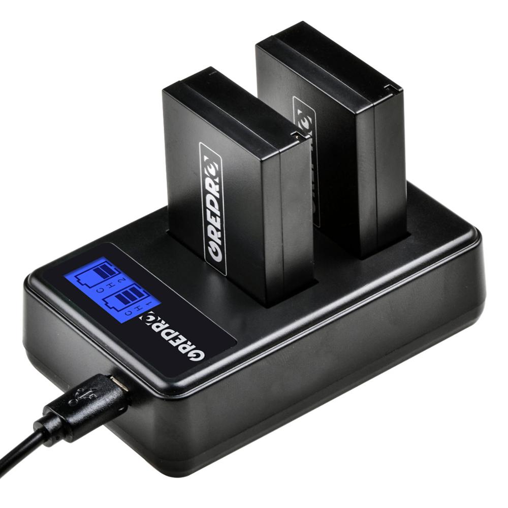 2 stuks 1200 mah lp -e12 lp e12 lpe 12 li- ion batterij + lcd usb dubbele oplader voor canon eos  m50,  eos  m100,100d kiss  x7 rebel  sl1 camera