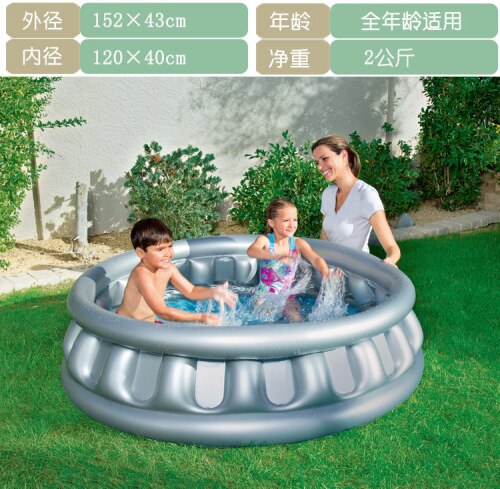 sunbath for newborn pet bath swimming poor Inflatable Ocean Ball Pool Baby Play Pool Children's Thickened Fishing in door toy: Silver