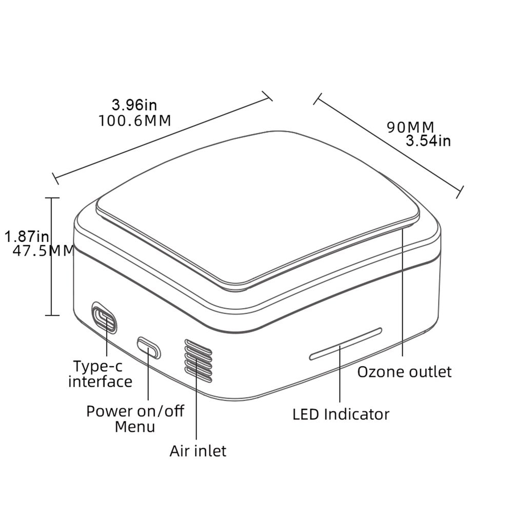 X1 mini ozongenerator lugtfjerner luftrenser usb genopladelig køleskabsrenser bærbar luft lille plads klar lugt