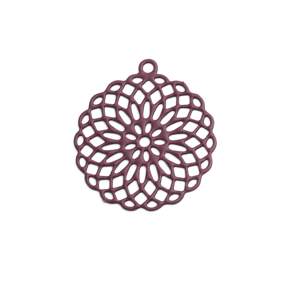 Flower of life berlocker koppar filigran stämpling hängen silver färg 3cm x 2.7cm för att göra själv örhängen smycken , 10 st