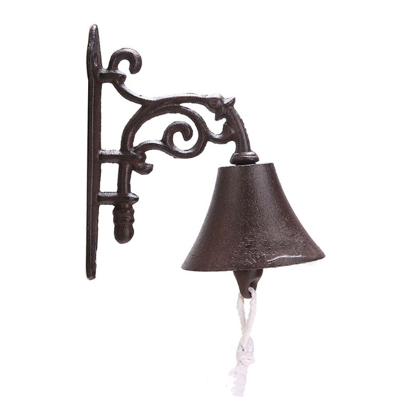 Wall Mounted Rustic Doorbell Outdoor Shaking Bell Heavy Duty Metal Bell Cast Iron Ship Bell Housewarming H3CF