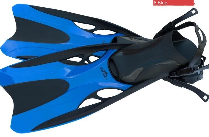 Sbart Adults Diving Fins Swimming Shoes Women Men Scuba Flippers Snorkel Equipment Silica Gel EO: Blue / L-X L (42-47)
