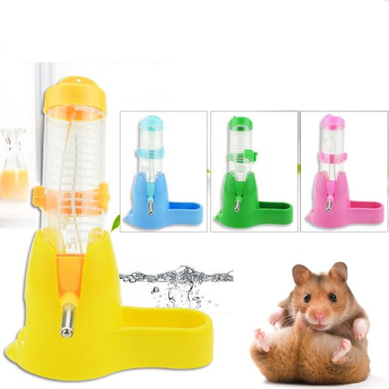 4 farver kæledyrsfoder 80ml små dyr automatisk vandflaske dispenser kæledyrsfoder foderskål til hamster egern