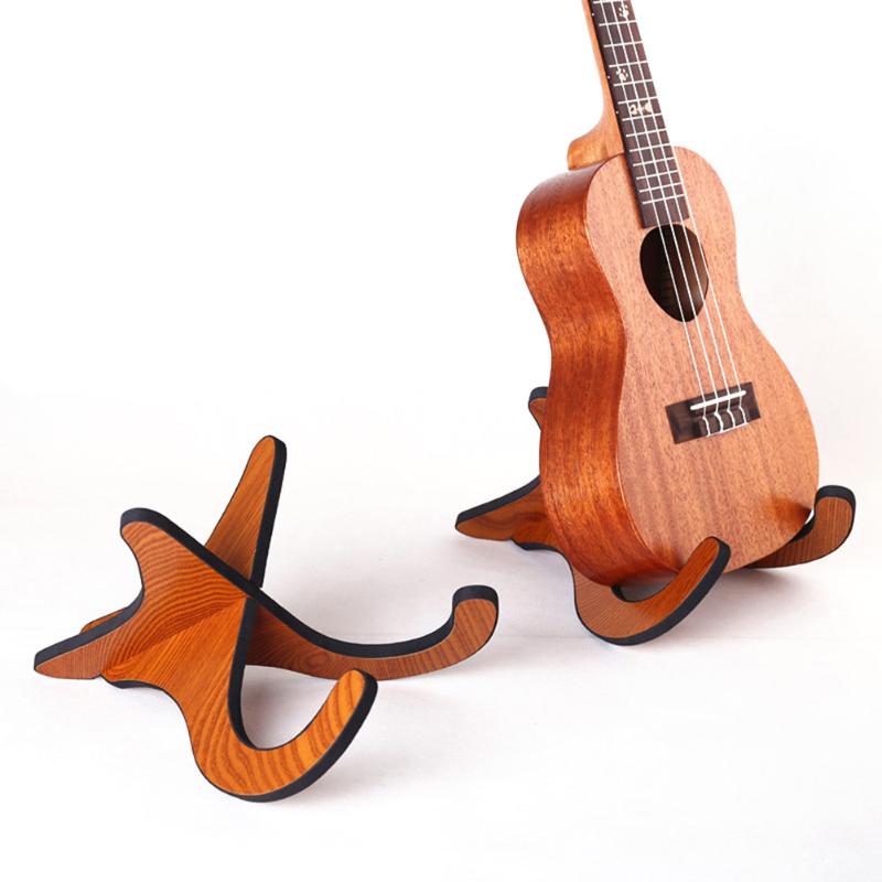 Wooden Ukulele Holder Folded Guitar Vertical Holder EVA Anti-collision Adhesive Strip Bass Violin Collapsible Stand
