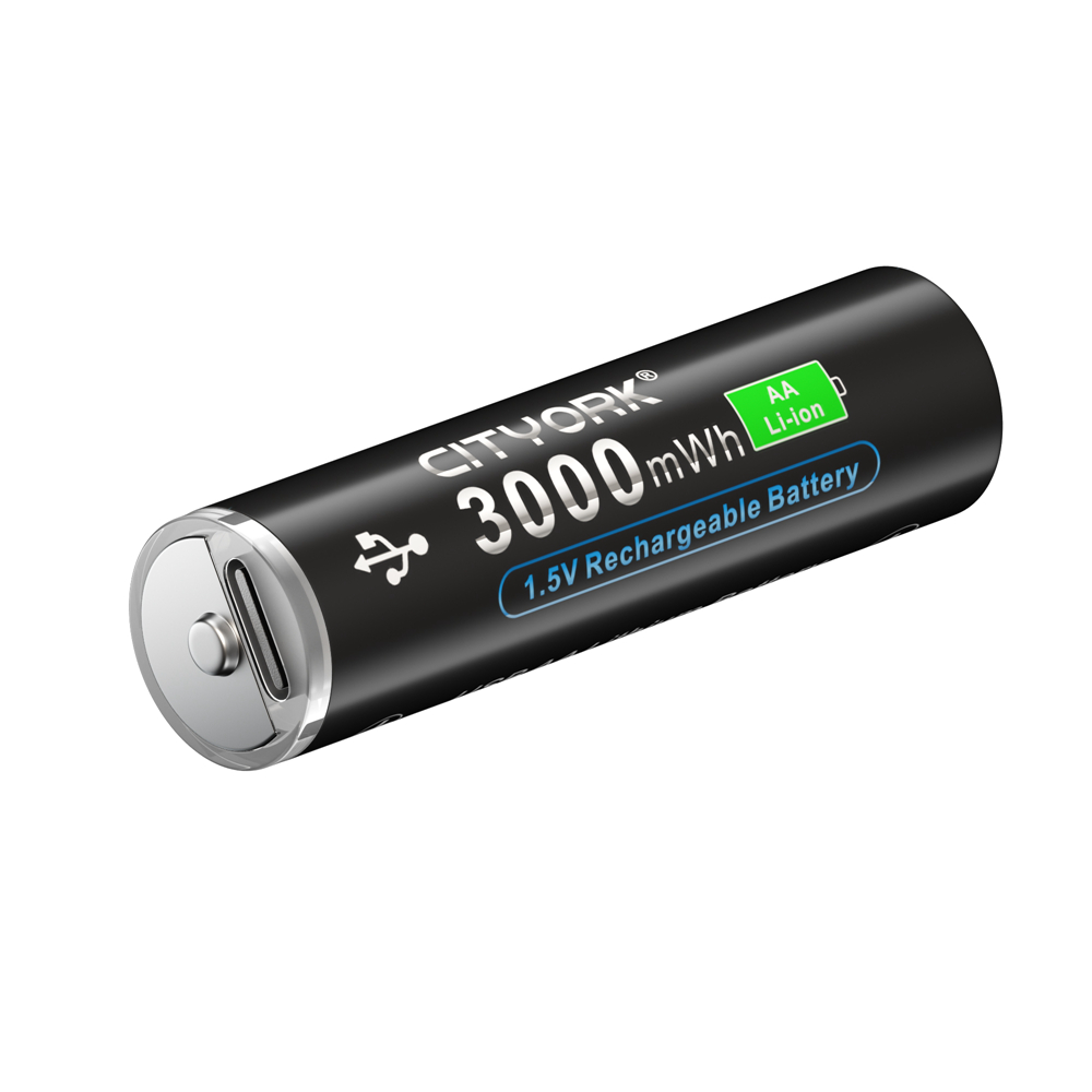 100 % Kapazität, 1,5 V AA-Li-Ionen-Akku, 3000 mWh, AA-USB, wiederaufladbarer AA-Lithium-Akku, AA-Li-Polymer-Akkus mit USB-Kabel