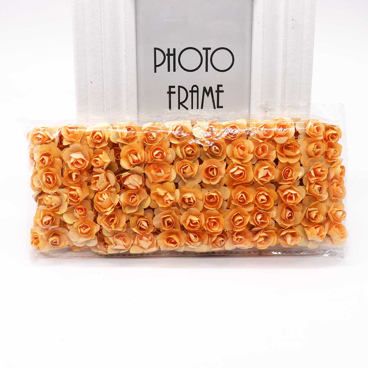 144pcs 1.5cm Mini Artificial Mini Paper Rose Bouquet DIY Wreath Scrapbook Wedding Ornament Artificial Rose Artificial Flower: light yellow