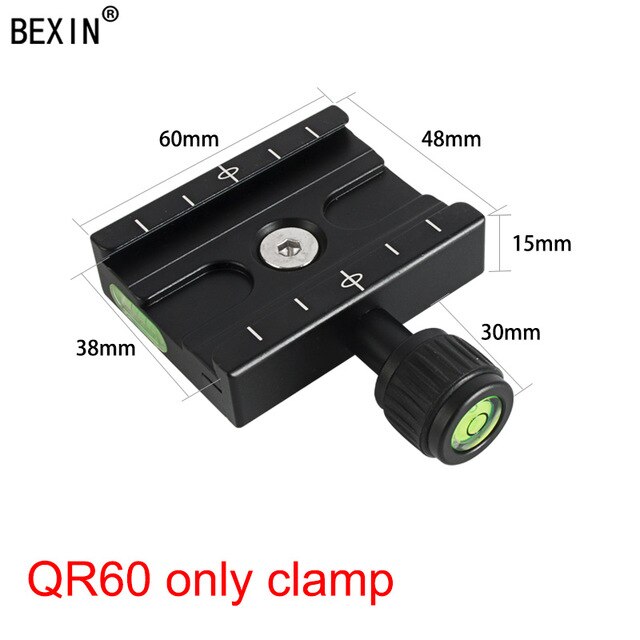 QR60 Camera quick releas clamp tripod clamp dslr camera clamp mount camera adapter for arca swiss camera with quick shot plate: QR60 only Clamp