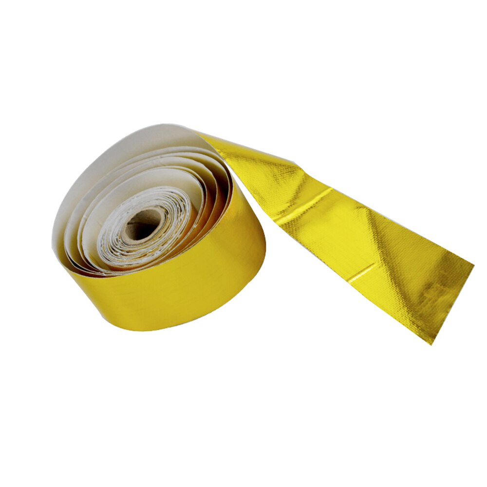 En gull bil termisk eksos tape luftinntak varmeisolasjon skjold wrap 50mm reflekterende varmebarriere selvklebende motor 5/10m