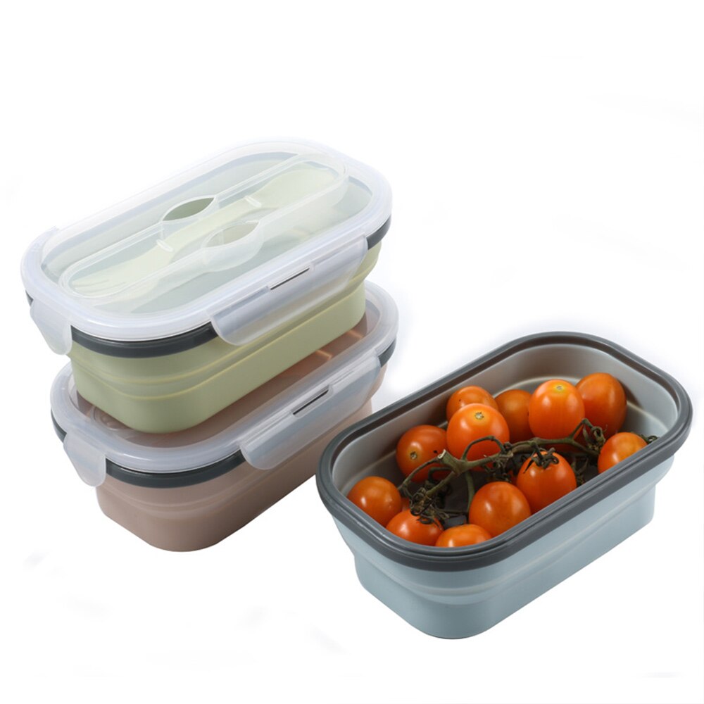 Siliconen Vouwen Lunchbox Draagbare Inklapbare Bento Duurzaam Salade Voedsel Container Kom Servies Keuken Accessoires