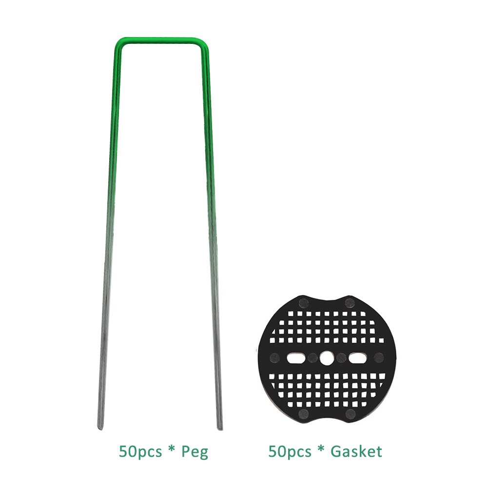 Reusable Fixing For Netting Pin Anchoring Lawn Galvanized Steel U Shaped Landscaping Ground Stake Adjustable Width Garden Peg: Half Green