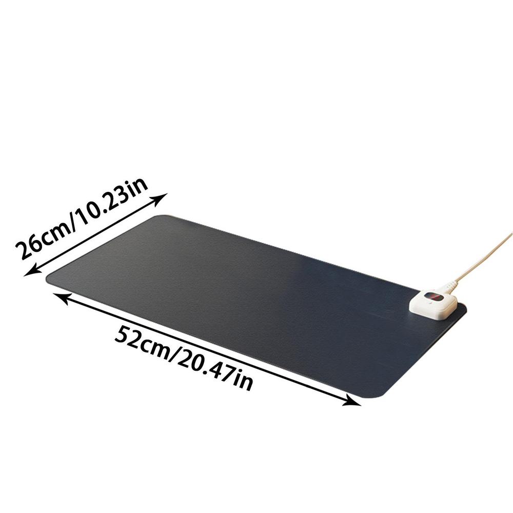 Elektrische Warmte Muismat Display Temperatuur Verwarming Muismat Tafelmat Warm Houden Hand Voor Winter Kantoor Computer Bureau Toetsenbord: Black