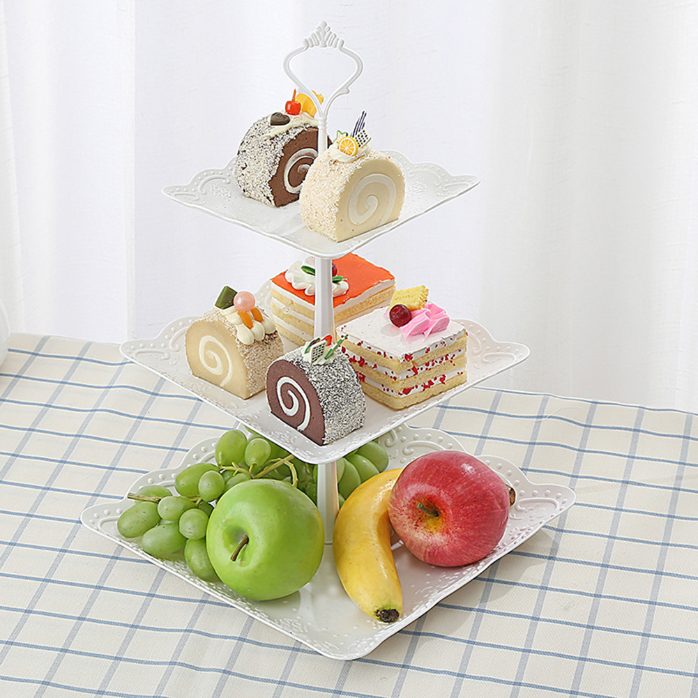 2/3 våningar frukt tårtfat hållare stå hem festival födelsedagsfest afternoon tea porslin dessert förvaringsställ för grönsaker