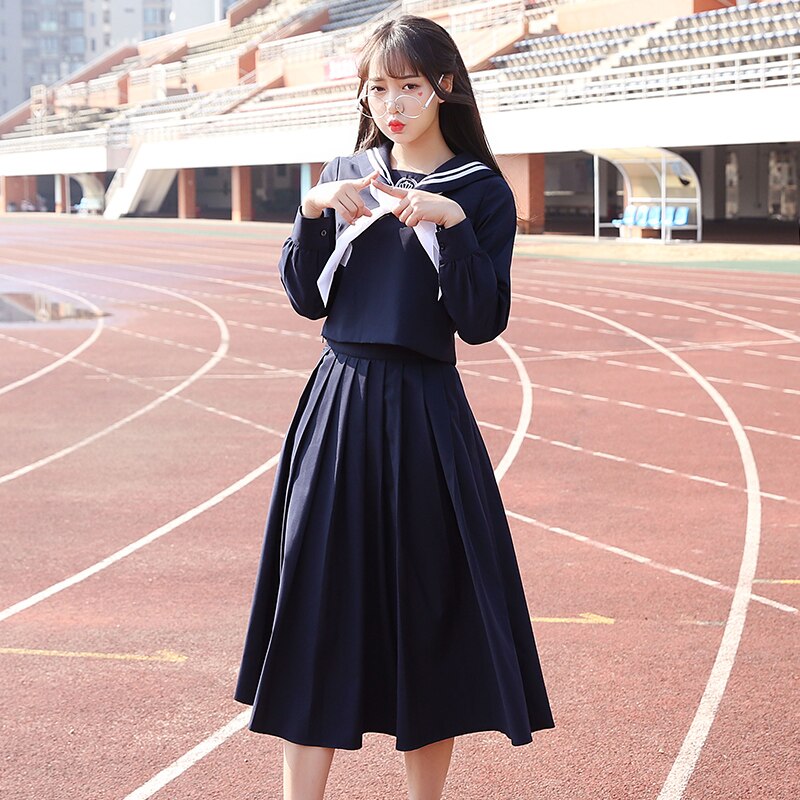 Herfst japanse matrozenpak uniformen koreaanse studenten dragen klaspakken japanse gala-uniformen universiteit wind vrouwelijk