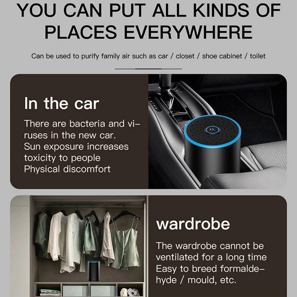 Mini Car Air Cleaner Universal Auto/Home Fresh Air Anion Ionic Purifier Oxygen Bar Ozone Ionizer Cleaner Vehicle Air Freshener