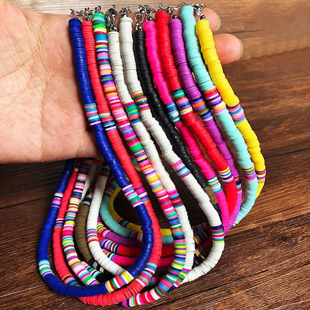 Weichen Tonne Runde Sommer Strand modisch lässig Kette Multi-farbe Halskette Schmuck Für Frauen Halsband Accessori p0M1