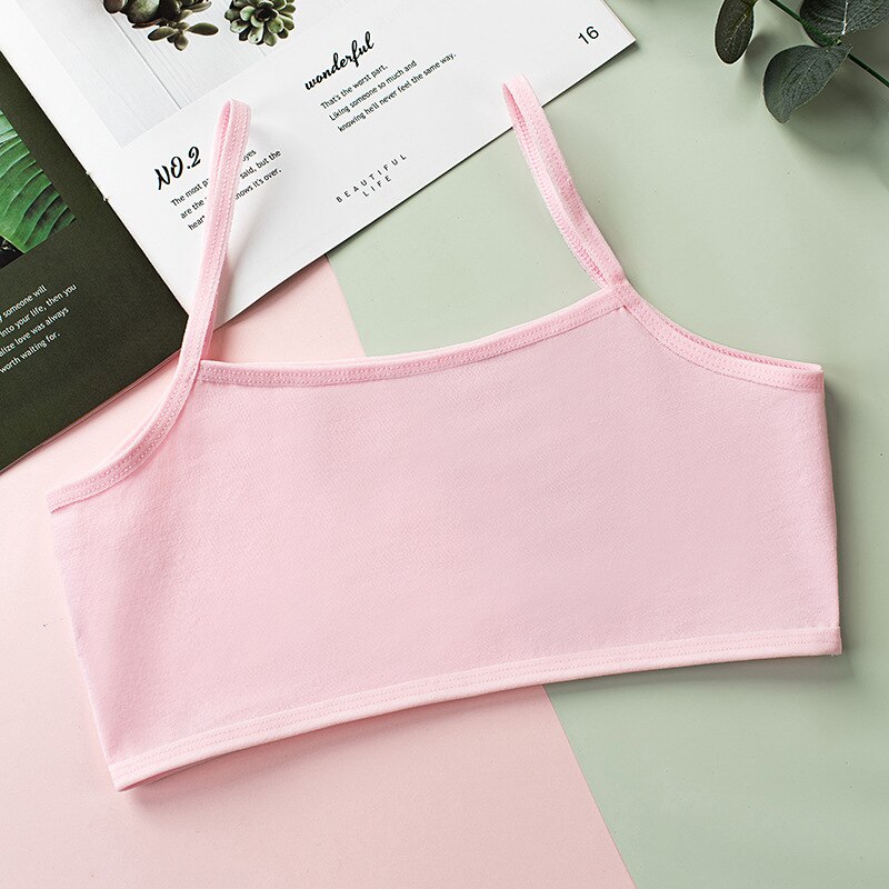 3Pcs Cotton Camisole Single Layer Girly Vest Training Bra 8-16Y Teen Girls Clothing Kids Bra