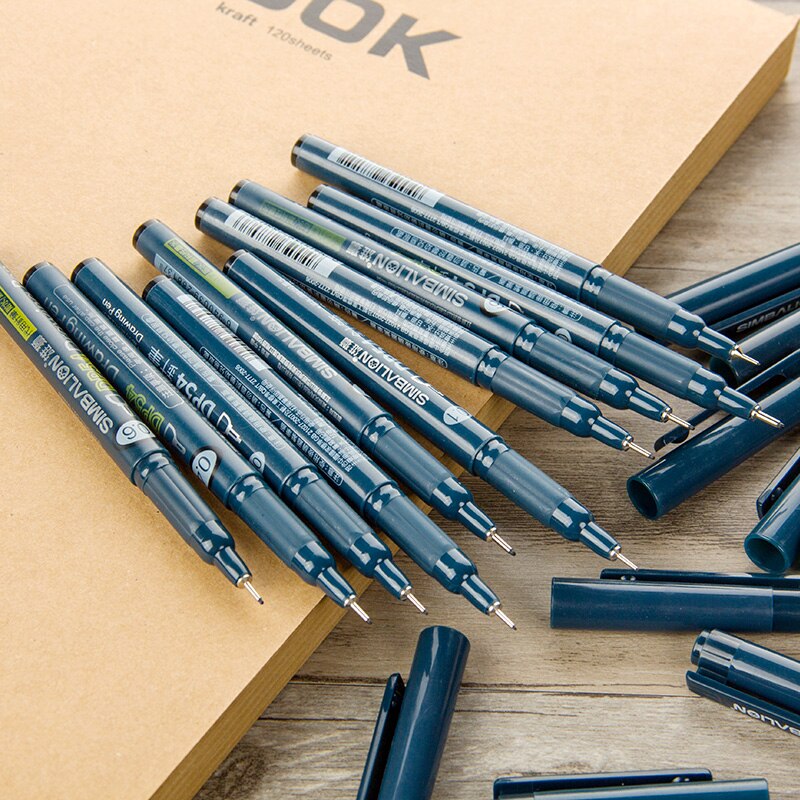LifeMaster Simbalion Drawing Pen Black Fineliner Manga Architecture Pigment Ink Water-proof Sketch Art Supplies DP-54