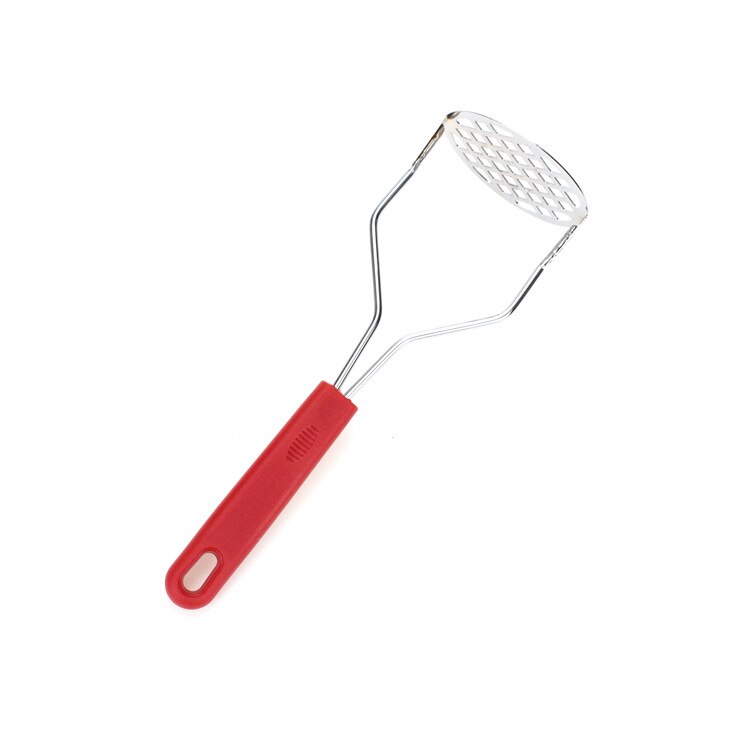 Stainless Steel Pressed Potato Masher Ricer Puree Juice Maker Potato Pusher Smooth Mashed Potatoes Crusher Fruit Tools Kitchen: Red