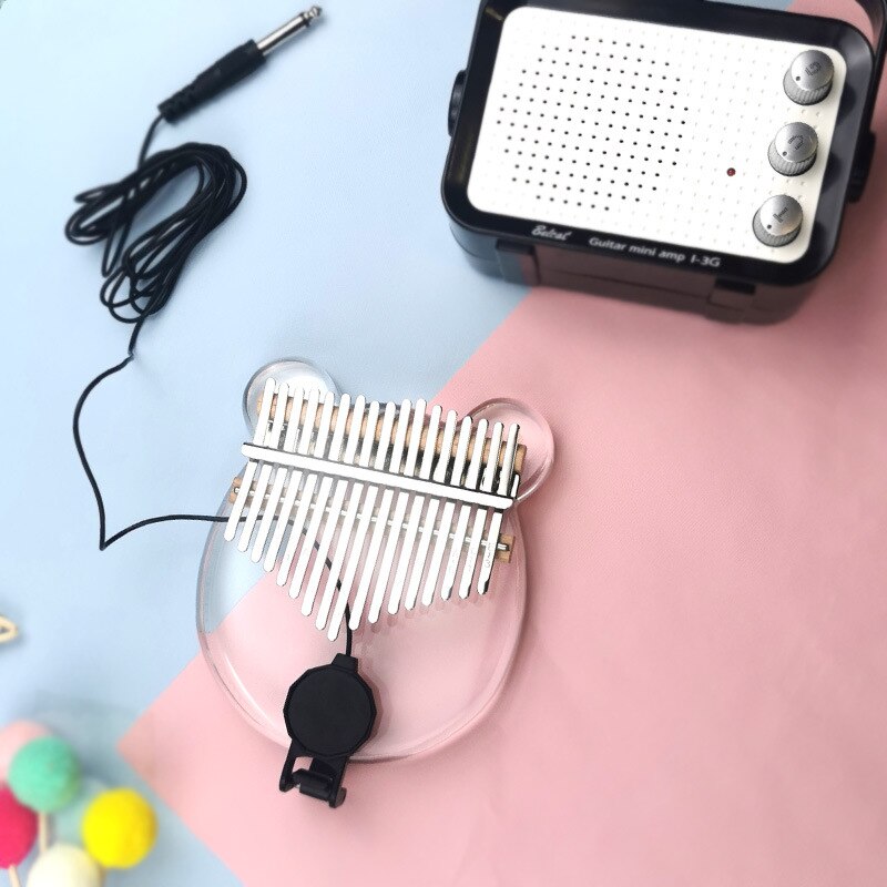 Clear Kalimba Thumb Piano Cat Shaped 17 Key Solid Finger Piano Transparent Body Cute Crystal Acrylic Kalimba With Beginners
