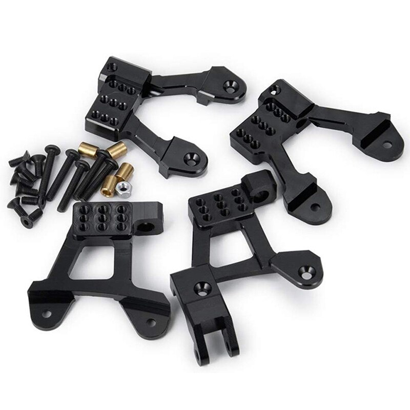 Amortisseur 4 pièces en aluminium avant arrière pour AXIAL SCX10 II 90046 noir et 2 pièces 100mm Piggyback amortisseur interne