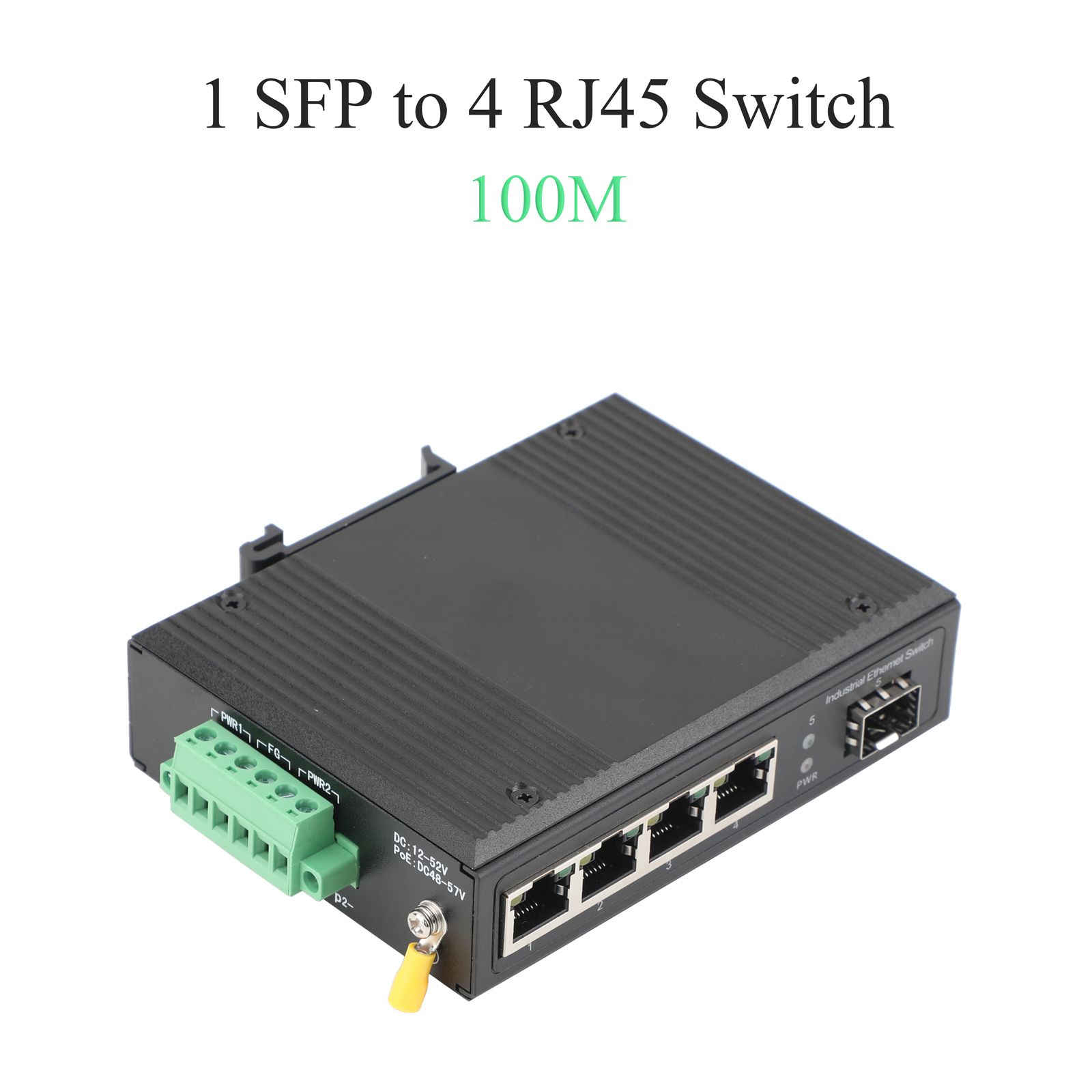 1PCS 100M/1000M SFP Industrial Converter 1 SFP to 1/2/4 POE Transceiver 10/100/1000M Fiber Optic Switch Industrial Network: Cyan
