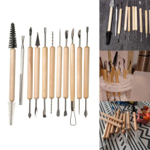 11Pcs/Set Clay Sculpting Kit Sculpt Smoothing Wax Carving Pottery Ceramic Tools Polymer Shapers Modeling Carved Tool
