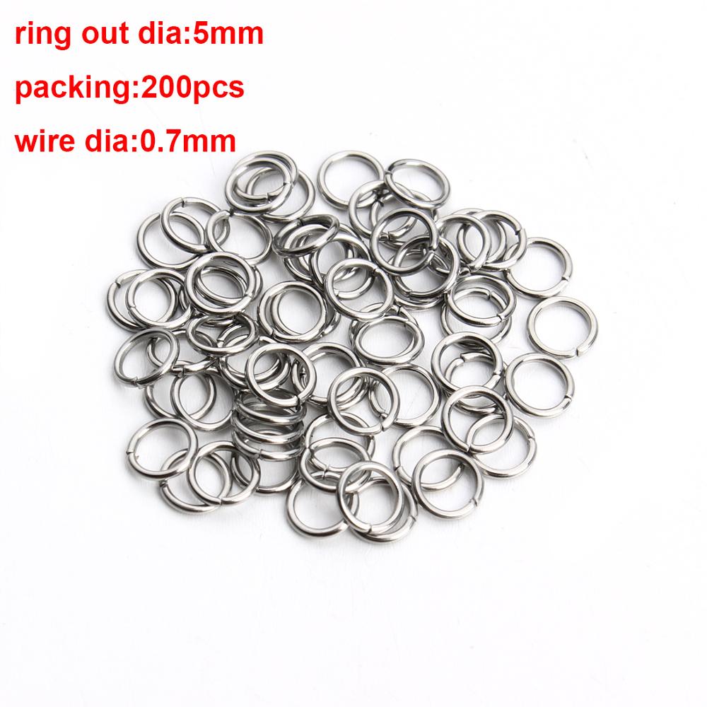 100pcs Gold 3-10mm Stainless Steel Open Jump Rings Split Rings Link Loop For DIY Jewelry Making Findings Connector: 0.7x5mm steel 200pcs