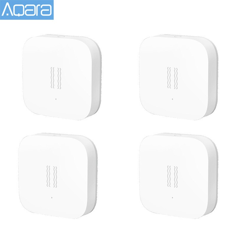 Original Aqara Vibration Shock Sensor Built In Gyro Motion sensor for Xiaomi Mi Home App Global Edition: 4pcs