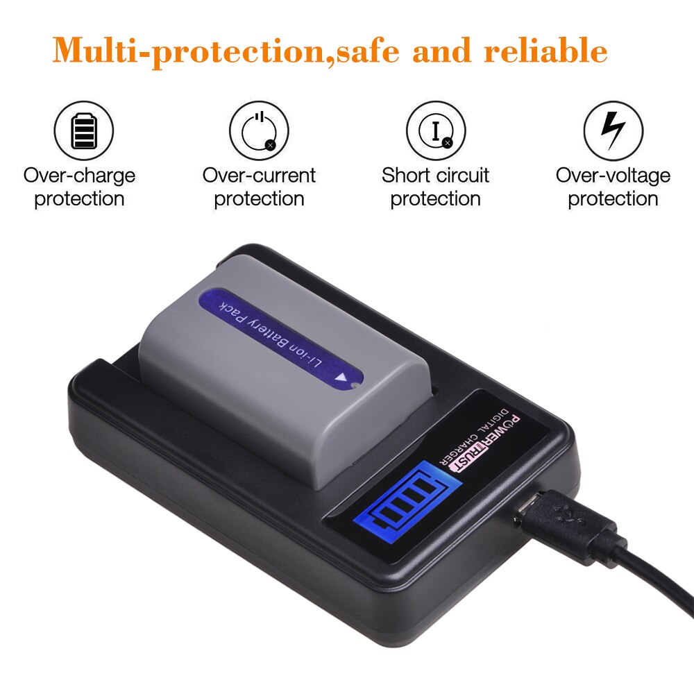 NP-FP50 NPFP50 Battery and LCD Charger for Sony NP-FP51 NPFP50 NP-FP30 NP-FP70 NP-FP60 NP-FP71 TRV TRV-U DCR-HC30 40 43E 65