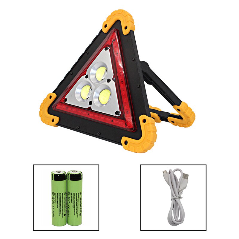 COB LED rechargeable camping lantern flashlight worklight 18650 portable spotlight Searchlight led working light Warning lampe: Type 2 B