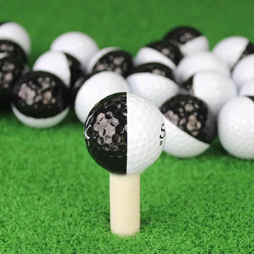 Golf Balls Set Long Distance Black And White 2 Layer Ball Golf Training Accessories For Putters