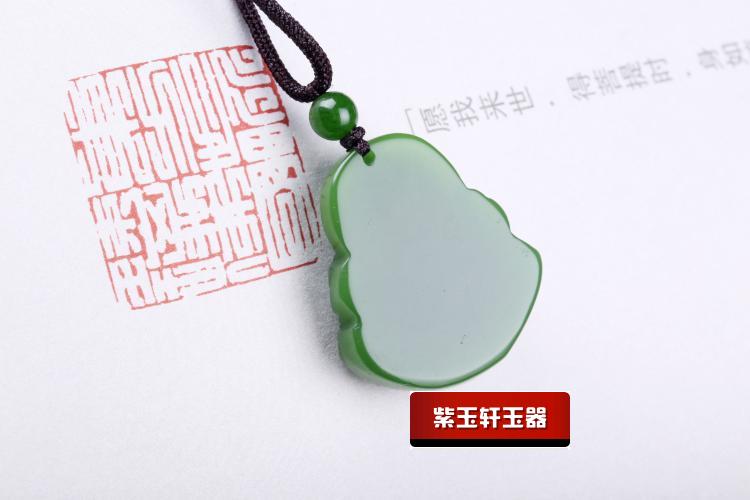 Cinese xinjiang Verde Giada Grande pancia Buddha Monili Della Collana Del Pendente Accessori di Moda A Mano-Intagliato Uomo Donna Fortuna Amuleto